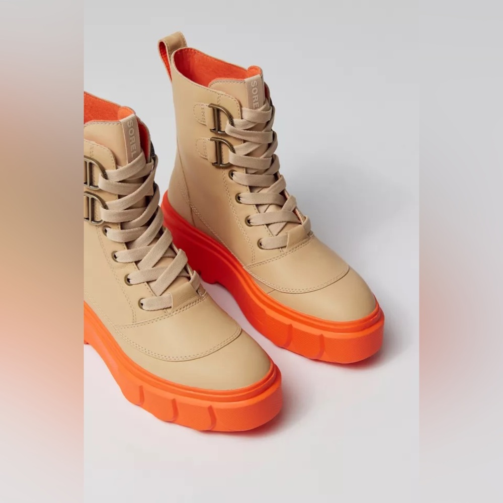Sorel Caribou x Lace Up Waterproof WP Boots Ceramic/Optimized Orange 10.5 New - Picture 3 of 8